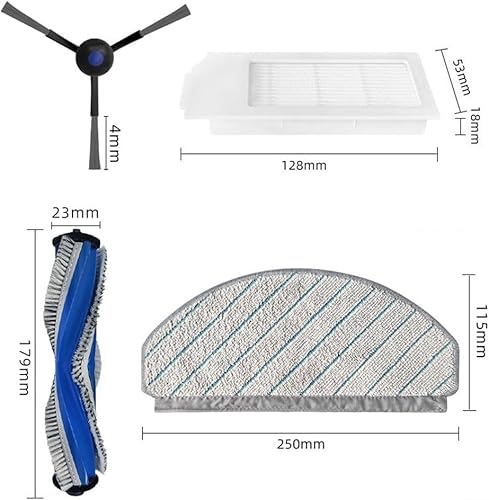 Lot de 16 pièces de rechange pour aspirateurs robots Deebot N20 / N20 Plus / N20 pour aspirateurs robots Pro Plus, 1 brosse rouleau principale, 4 filtres HEPA, 5 chiffons de serpillère, 6 brosses - Nail Gallerys