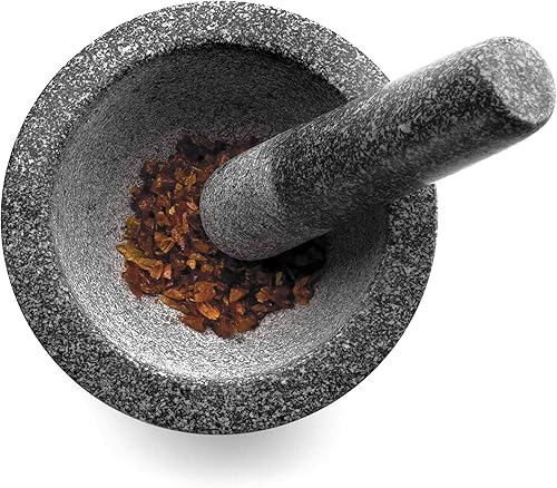 LACOR 60512 Mortier avec Pilon Pierre/Granit Noir 12 x 8 cm - Nail Gallerys