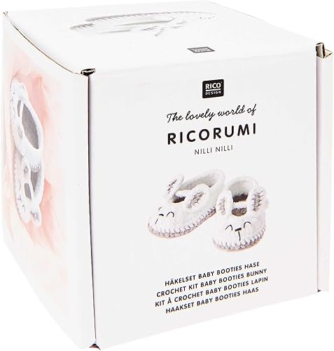 Rico Design Kit Crochet Baby Booties - Lapin de des Chaussons adorables Faits Main pour bébé - Nail Gallerys