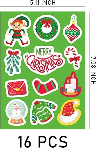 Lot de 226 autocollants de Noël, autocollants cadeaux, décoration de Noël, autocollants de Père Noël, travaux manuels pour enfants, convient pour les emballages, les enveloppes - Nail Gallerys