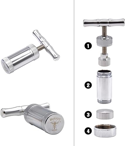 Outil de presse-pollen T - Avec poignée en T - Durable - Petit presse-pollen - Pour herbes, épices, ail, poivre, sel, pollen - Nail Gallerys