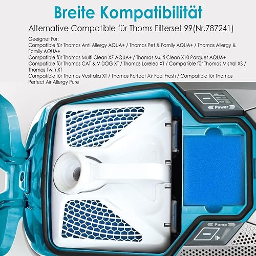 Generic001 Lot de 2 filtres sous vide (5 pièces) réutilisables en mousse non-tissé pour Thomas Aqua+ Multi Clean X7 X8 X10, Aqua+ Pet & Family, Cat & Dog - Nail Gallerys