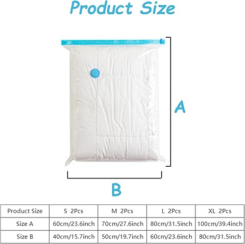 Lot de 8 Sacs de Rangement Sous Vide avec Pompe Électrique - 4 Tailles (Jumbo/Grand/Moyen/Petit) pour Vêtements, Couettes et Voyage - Nail Gallerys