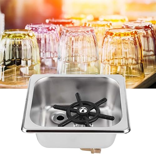 Natudeco Nettoyeur de gobelets Lave-bouteilles en acier inoxydable Verre Tasse Lave-bouteilles Nettoyant automatique Cuisine Bar Évier Nettoyant Accessoires Pulvérisateur pour hôtel Bar Café Lait Thé - Nail Gallerys