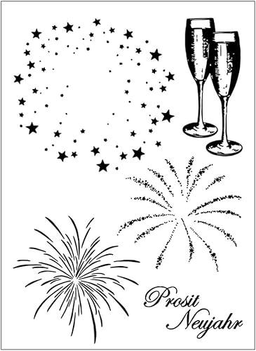 AIUI Tampon en silicone pour scrapbooking Motif feu d'artifice - Nail Gallerys