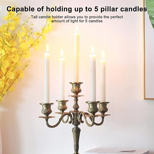 Candélabre à 5 Bras, Bougeoir en Bronze Antique, Bougeoir Conique Vintage pour Décoration De Dner De Mariage - Nail Gallerys