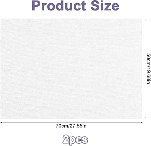 2 Pièces Tissus Point de Croix, 50 x 70cm Broderie Point de Croix en Coton, Toile a Broder de Broderie, Tissus pour Broderie de Bricolage, le Point de Croix et la Broderie à la Machine (Blanc) - Nail Gallerys