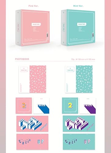 JYP Ent Twice Page Two (version rose) Mini album CD + cartes photos + livre photo + guirlande + carte lenticulaire + support + (deux fois plus de 5 cartes photo) - Nail Gallerys