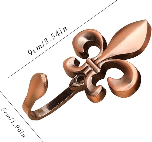 2 Lot Crochets Muraux, Crochets Décoratifs, Crochets Muraux Rideaux, Crochets Muraux en Alliage Vintage, Crochets pour Rideaux en Métal, pour Salon, Salle de Bain, Placard, Manteau (Rouge Antique) - Nail Gallerys