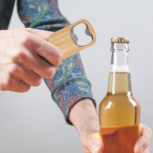Exogio 12 Ouvre-bouteille à Bière en Bois, DIY Porte-clés Décapsuleur Personnalisable en Bois pour Noël, Saint-Sylvestre Cadeau, décapsuleur pratique pour Amateurs de Bière - Nail Gallerys