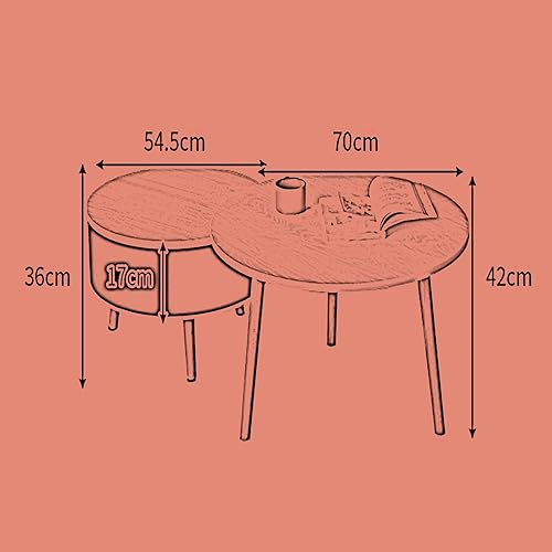 Table Basse, 2 Tables Gigognes Rondes Ensemble Table Basse Cercle avec Étagère Ouverte De Rangement pour Salon Moderne Minimaliste,D - Nail Gallerys