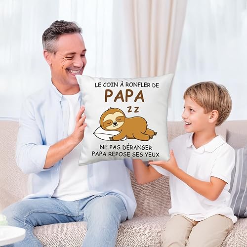 FLYWIND Idée Cadeau d'anniversaire pour Grand-Pères, Cadeau Papi Housse de Coussin Décorative Personnalisé 45x45cm Paresseux pour Anniversaire Fête des Pères Noël - Nail Gallerys