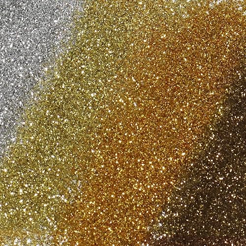 Laza Ultra Fine Glitter 4 Colors 80ml Arts and Craft Glitter Mixed Ultra Fine Powder Sequins for Resin Nail Art Epoxy Tumbler Slime Decoration Weddings Card Flowers Scrapbooking - Classic Gold Silver - Nail Gallerys