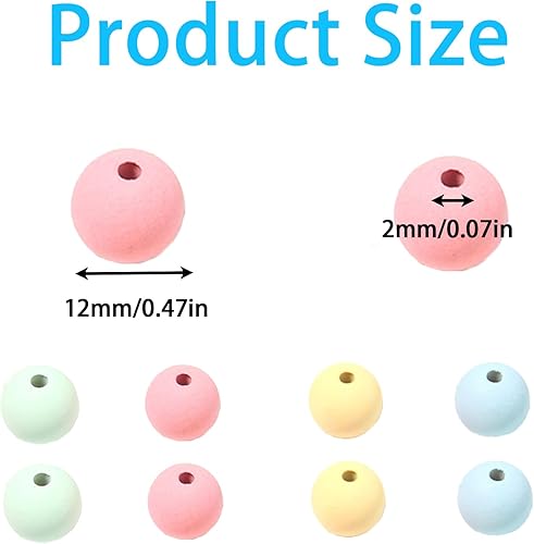 BLMHTWO Lot de 200 perles acryliques à enfiler multicolores rondes de 12 mm pour bracelets, artisanat, pendentifs - Nail Gallerys