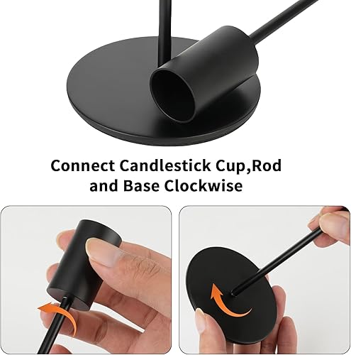 LCXCXY - Ensemble de 6 Bougeoirs Doré, 3 Hauteurs, Mariage, Anniversaire, Métal, Doré - Nail Gallerys