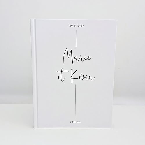 Livre d'or mariage personnalisé | 68 pages, couverture rigide, 24x17cm | Livre d'or personnalisé - Livre d'or pré-rempli - Album de mariage | TE Whaka - Nail Gallerys