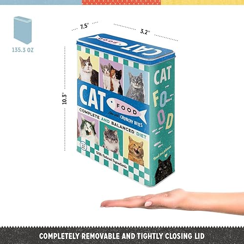 Nostalgic-Art Boîte de Conservation rétro XL, Cat Food – Idée de Cadeau pour propriétaires de Chats, Grande récipient métallique, Design Vintage, 4 l - Nail Gallerys