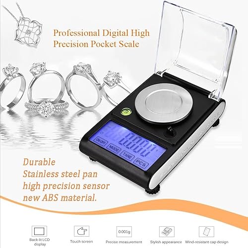 Balance De Precision 0.001g,Balance Milligramme,Étendue De Pesée 50g,Pour Les Mesures De Haute Précision Dans Les Domaines De La Science, De La Cuisine, De La Bijouterie, De l'Or, De l'Argent, Etc. - Nail Gallerys