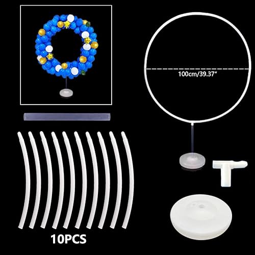 Support de ballon circulaire, Kit de cadre en forme de cercle de ballon, kit d'arche de ballon, de support d'arc rond pour mariage, fête d'anniversaire, décoration de festival (diamètre 180 cm) - Nail Gallerys