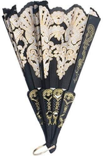 Kofun Shizuhatagayama pliante pour drag¨¦es de ventilateur ¨¤ main, les fans de style espagnol Noir Parfait de No?l F¨ºte de mariage Dancing Party Bal D¨¦cor fleur ventilateur - Nail Gallerys