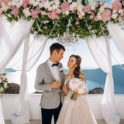 Rideau de Mariage Blanc en Tulle 0,75 x 8 m, Drapé en Mousseline de Soie pour Arche, Cérémonie, Photobooth, en Mousseline de Soie Décoration de Fond Élégante et Réutilisable pour Mariage et Fête - Nail Gallerys