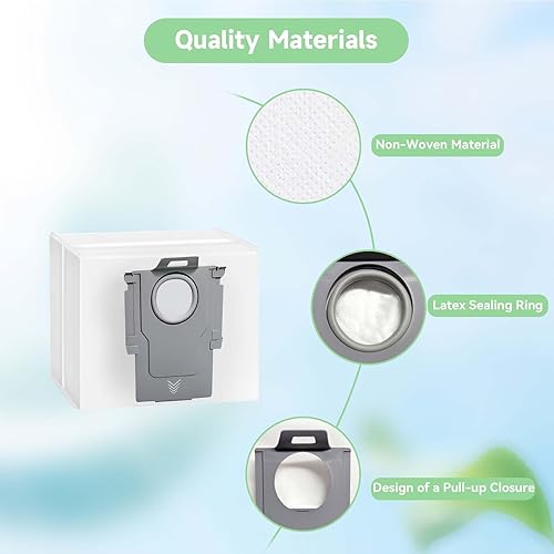 WAIKAS 6 Sacs à Poussière Compatibles avec Roborock, Sacs d'aspirateur Compatibles avec G10,G10S,G20,T7S,Q5 Q5+ Q7 Q7+ Q8 S7 S8 S8+ Pro/Pro+/Max/Max+/Ultra Accessoires Pièces de Rechange - Nail Gallerys