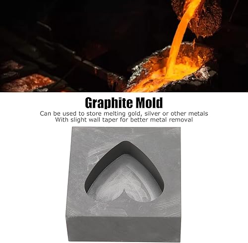 Moule de Coulée en Graphite Coeur, Lingotière de Coulée, Lingotière en Graphite Haute Densité, Moule de Coulée de Fusion pour la Fonte de Coulée Raffinage or Argent Métal Aluminium Cuivre Laiton Moule - Nail Gallerys