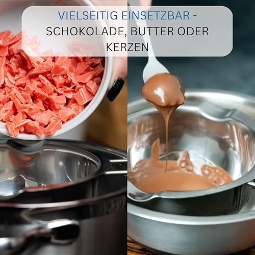 Westmark 1 bol à fondre pour bain-marie Ø 11 cm + 1 pinceau à gâteau 18,5 cm Acier inoxydable/Bois Woody Argenté/marron clair 314922E6 - Nail Gallerys