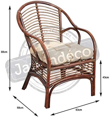 AUBRY GASPARD Fauteuil en rotin Marron Louis - Nail Gallerys