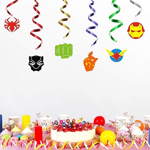 LUOXIAQIFEI Décorations suspendues de fête Décoration de Tourbillon Suspendue pour fête à thème Super-héros Fête d'anniversaire pour Enfants Fête de Naissance - Nail Gallerys