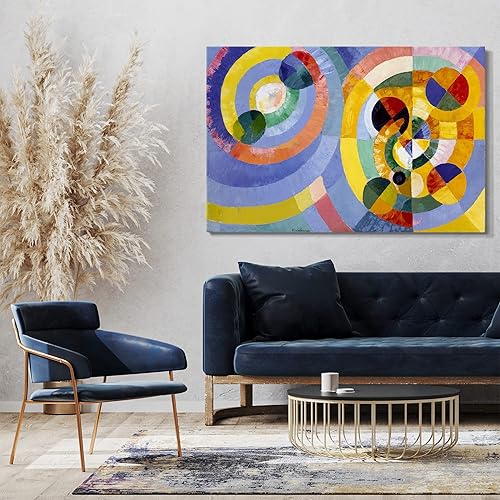 Printed Paintings Impression sur Toile (120x80cm): Robert Delaunay - Formulaires circulaires (for - Nail Gallerys