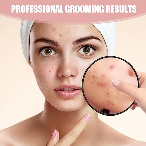 Miroir grossissant x 40 avec ventouse et pince à épiler de précision – Loupe cosmétique de 8,8 cm pour le maquillage détaillé, l'épilation des sourcils et les soins de la peau – Miroir de beauté - Nail Gallerys