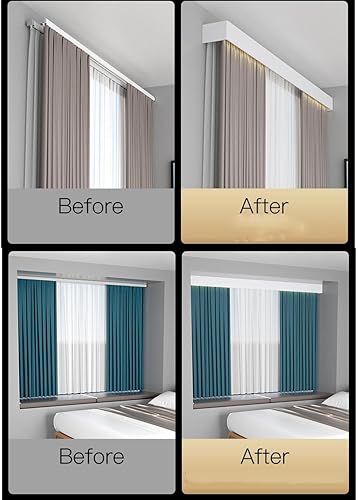 LXJBBD Boîte à rideaux silencieuse avec installation latérale intégrée, double rail coulissant, design épissable pour un fonctionnement fluide - Nail Gallerys