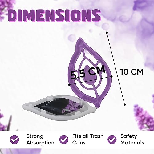 HOVUK® Lot de 2 désodorisants en forme de feuille violette - Parfum poubelle lavande - Pédale oscillante - Auto-adhésifs - Éliminateur d'odeurs pour poubelle de cuisine - Nail Gallerys