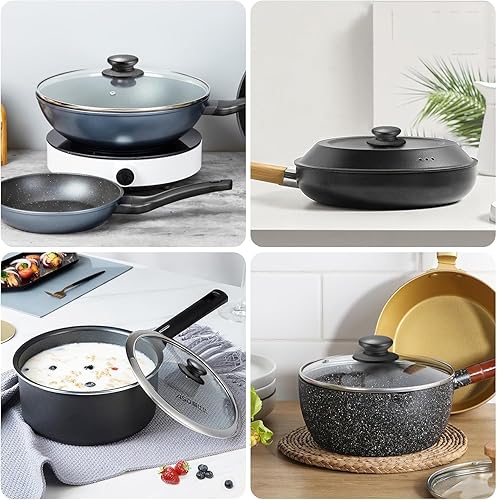 CHEFZOCO Poignée de couvercle de casserole, poignée pour couvercle de casseroles, poignée de couvercle de poêles, bouton pour poêles, comprend vis pour installation, diamètre : 6,2 cm, noir, plastique - Nail Gallerys