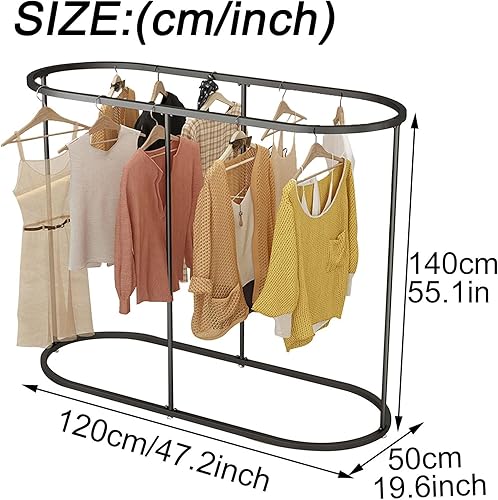 Porte-vêtements rond en fer pour chambre à coucher, boutiques et buanderies - Design ovale - Nail Gallerys