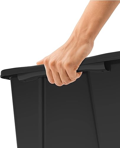 Rotho Evo Easy Boîte de rangement 15l avec couvercle, Plastique (PP recyclé), noir, 15l (39.0 x 28.0 x 23.0 cm) - Nail Gallerys