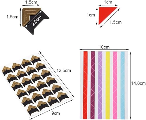 Anyasen Accessoires Scrapbooking 1512 Pièces Coins Photos Coins de Photo Autocollants Coins Photos Coins Photos Autocollant pour Scrapbooking Album Photo Bricolage Scrapbooking Materiel, 24 Feuilles - Nail Gallerys