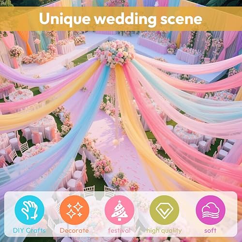 Rouleau de tulle - 30 cm x 91,5 m - Ruban de tulle en organza - Pour mariage, fête, tutu, jupe, bricolage, couture, organza à mailles fines - Bleu foncé - Nail Gallerys