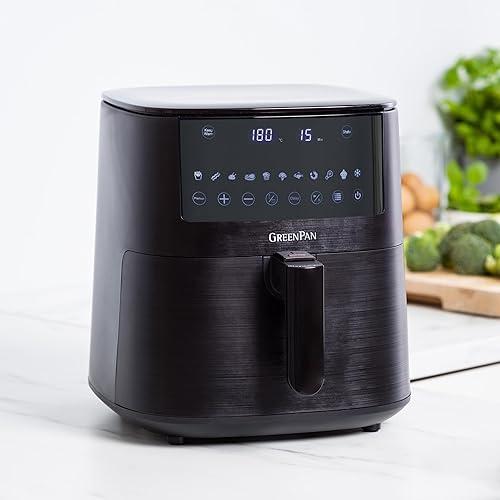 GreenPan Bistro Airfryer XL 11en1,2 Paniers à Friteuse sans Huile (2 x 4L),Intérieur Antiadhésif en Céramique sans PFAS,Chauffage Rapide,Préréglages Multifonctions,Arrêt automatique,Affichage LED,Noir - Nail Gallerys