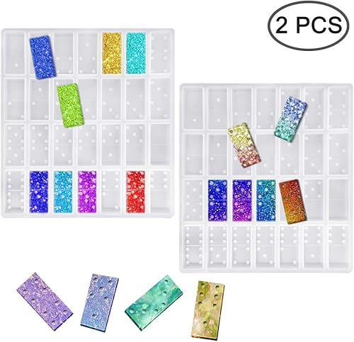 FineGood Lot de 2 moules en silicone pour dominos en résine époxy - Nail Gallerys