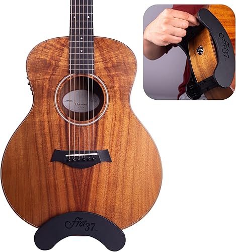 Fret37 Support de Guitare Amovible, au Sol, Ajustement réglable, Portable, Classique, Cordes en Acier et Guitares acoustiques, Accessoires de Guitare, pupitre de Musique, Noir - Nail Gallerys