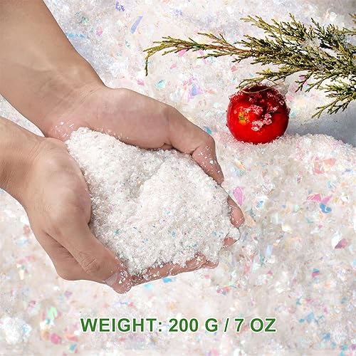 Flocons de Neige Artificiels de Noël, Neige Scintillante Blanche Fausse Neige Scintillante Fournitures de fête de Noël Décoration de Neige pour fête de Noël Vacances - Nail Gallerys