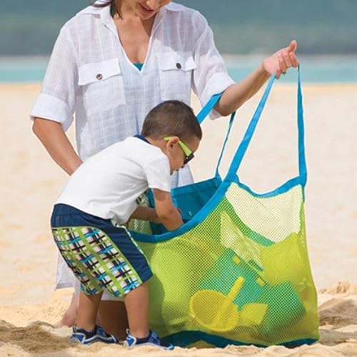 Cisixin XXL Léger et Pliable Sac Jouets Plage Pour Enfants,Réutilisable Grand Rangement Jouet Plage Enfant,Pliable Sac en Filet Pliant,Organisateur de Léger Pliable Tissu Bébé Enfants - Nail Gallerys