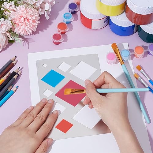 UNICRAFTALE Pochoirs Métalliques de Formes Mixtes Découpes Pochoir de Découpe Ronds Rectangulaires Larme Pochoirs Réutilisables Acier Inoxydable Gaufrage Dessin pour Fabrication de Boucles D'Oreilles - Nail Gallerys