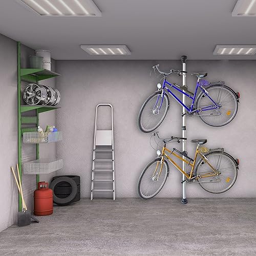Relaxdays Support de vélo télescopique pour 2 vélos réglable ,Argent,160-340 cm - Nail Gallerys