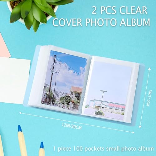 Lot de 2 albums photo petits formats 4x6 pouces avec couvertures transparentes - Chacun contient 100 photos - Nail Gallerys