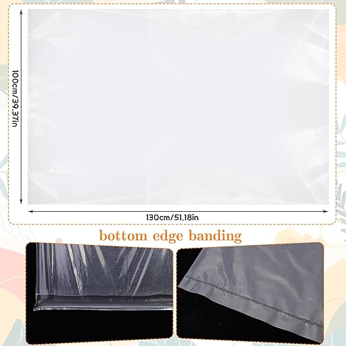 taonganui Lot de 6 grands sacs de rangement en plastique transparent - 120 x 140 cm - Réutilisables - Grands sacs de rangement pour l'étanchéité à la poussière, bagages, vêtements - Nail Gallerys