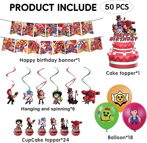 50pcs Decoration Anniversaire, Ballon Anniversaire Enfant, Deco Inclure Ballon, Spiraldekorationen, Gateau etc, D'anniversaire pour Les Enfants - Nail Gallerys