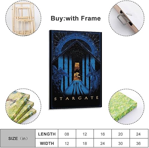 TWERGWG Stargate 1994 (2) Affiches murales sur toile style rétro avec musique et films - Peinture décorative pour salon, chambre à coucher, 60 x 90 cm - Style sans cadre - Nail Gallerys